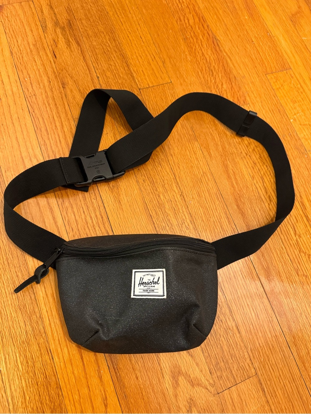 Herschel Glittery Black Belt Bag